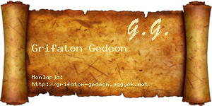 Grifaton Gedeon névjegykártya